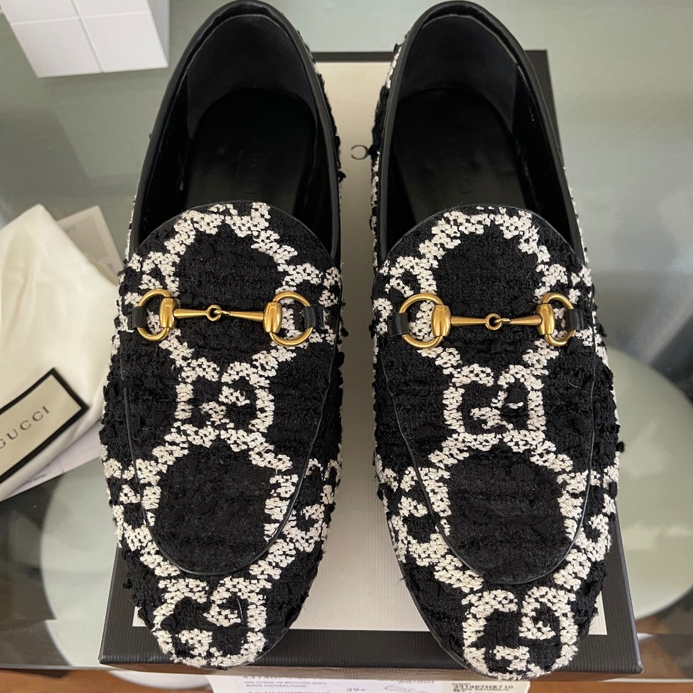 Gucci Jordaan loafers black and white